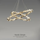 Modern gold spiral crystal chandelier pendant light dining room
