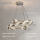 Modern gold spiral crystal chandelier pendant light dining room