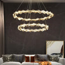 Modern gold spiral crystal chandelier pendant light dining room