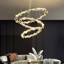 Modern gold spiral crystal chandelier pendant light dining room