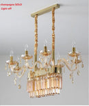Elegant crystal chandelier pendant light – dining room teardrop glass