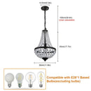 Modern black crystal chandelier dining room wrought iron light