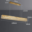 Modern gold rectangular crystal chandelier pendant light dining room