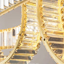Modern golden interlocking ring crystal chandelier pendant light dining room