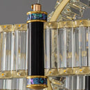 Modern golden interlocking ring crystal chandelier pendant light dining room