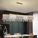 Luxury gold circular crystal chandelier pendant light for dining room