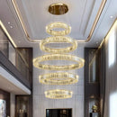 Spiral gold crystal chandelier pendant light for living room