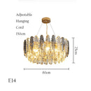 Modern gold crystal chandelier pendant light for living room