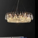 Luxury gold amber crystal chandelier pendant light living room