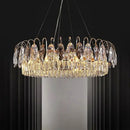 Luxury gold amber crystal chandelier pendant light living room