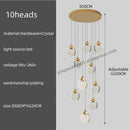 Modern gold crystal chandelier pendant light staircase decor