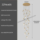 Modern gold crystal chandelier pendant light staircase decor