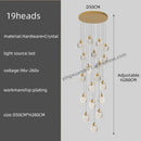 Modern gold crystal chandelier pendant light staircase decor