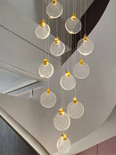 Modern gold crystal chandelier pendant light staircase decor
