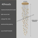 Modern gold crystal chandelier pendant light staircase decor