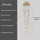 Modern gold crystal chandelier pendant light staircase decor
