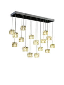 Modern black & silver crystal chandelier pendant light dining room