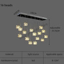 Modern black & silver crystal chandelier pendant light dining room