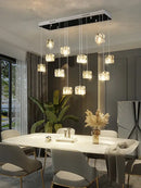 Modern black & silver crystal chandelier pendant light dining room