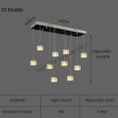 Modern black & silver crystal chandelier pendant light dining room