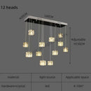 Modern black & silver crystal chandelier pendant light dining room