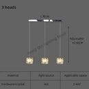 Modern black & silver crystal chandelier pendant light dining room