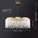 Modern gold crystal chandelier pendant – dining room led fixture