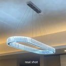 DecorBites™ Crystal Chandelier Pendant Lights Dimmable LED Oval Lustre Hang Lamp