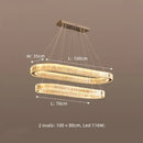 DecorBites™ Crystal Chandelier Pendant Lights Dimmable LED Oval Lustre Hang Lamp