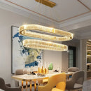 DecorBites™ Crystal Chandelier Pendant Lights Dimmable LED Oval Lustre Hang Lamp