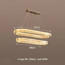 DecorBites™ Crystal Chandelier Pendant Lights Dimmable LED Oval Lustre Hang Lamp