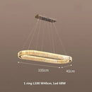DecorBites™ Crystal Chandelier Pendant Lights Dimmable LED Oval Lustre Hang Lamp