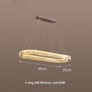 DecorBites™ Crystal Chandelier Pendant Lights Dimmable LED Oval Lustre Hang Lamp