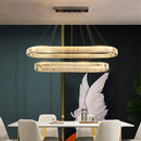 DecorBites™ Crystal Chandelier Pendant Lights Dimmable LED Oval Lustre Hang Lamp