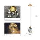 Faceted gold crystal chandelier pendant lights for dining room