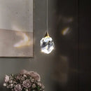 Faceted gold crystal chandelier pendant lights for dining room