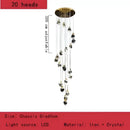 Modern gold crystal chandelier pendant lights for dining room