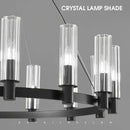 Modern black crystal chandelier pendant lights living room glass