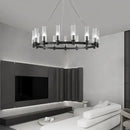 Modern black crystal chandelier pendant lights living room glass