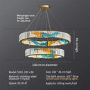 Abstract stained glass crystal chandelier ring dining room light