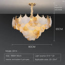 Luxury gold & white ginkgo chandelier shell lamp for living room