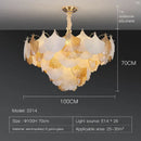 Luxury gold & white ginkgo chandelier shell lamp for living room