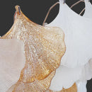 Luxury gold & white ginkgo chandelier shell lamp for living room