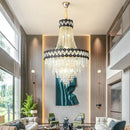 DecorBites™ Crystal Chandelier Spiral Staircase Hall Lamp Duplex Living Room Hardware Texture
