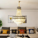DecorBites™ Crystal Chandelier Spiral Staircase Hall Lamp Duplex Living Room Hardware Texture