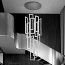 Modern golden crystal chandelier stair pendant living room led light