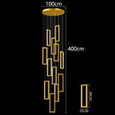Modern golden crystal chandelier stair pendant living room led light