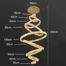 Modern golden spiral crystal chandelier living room pendant lamp