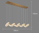 Modern gold zigzag crystal chandelier stair pendant living room
