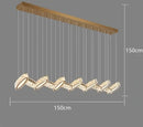 Modern gold zigzag crystal chandelier stair pendant living room